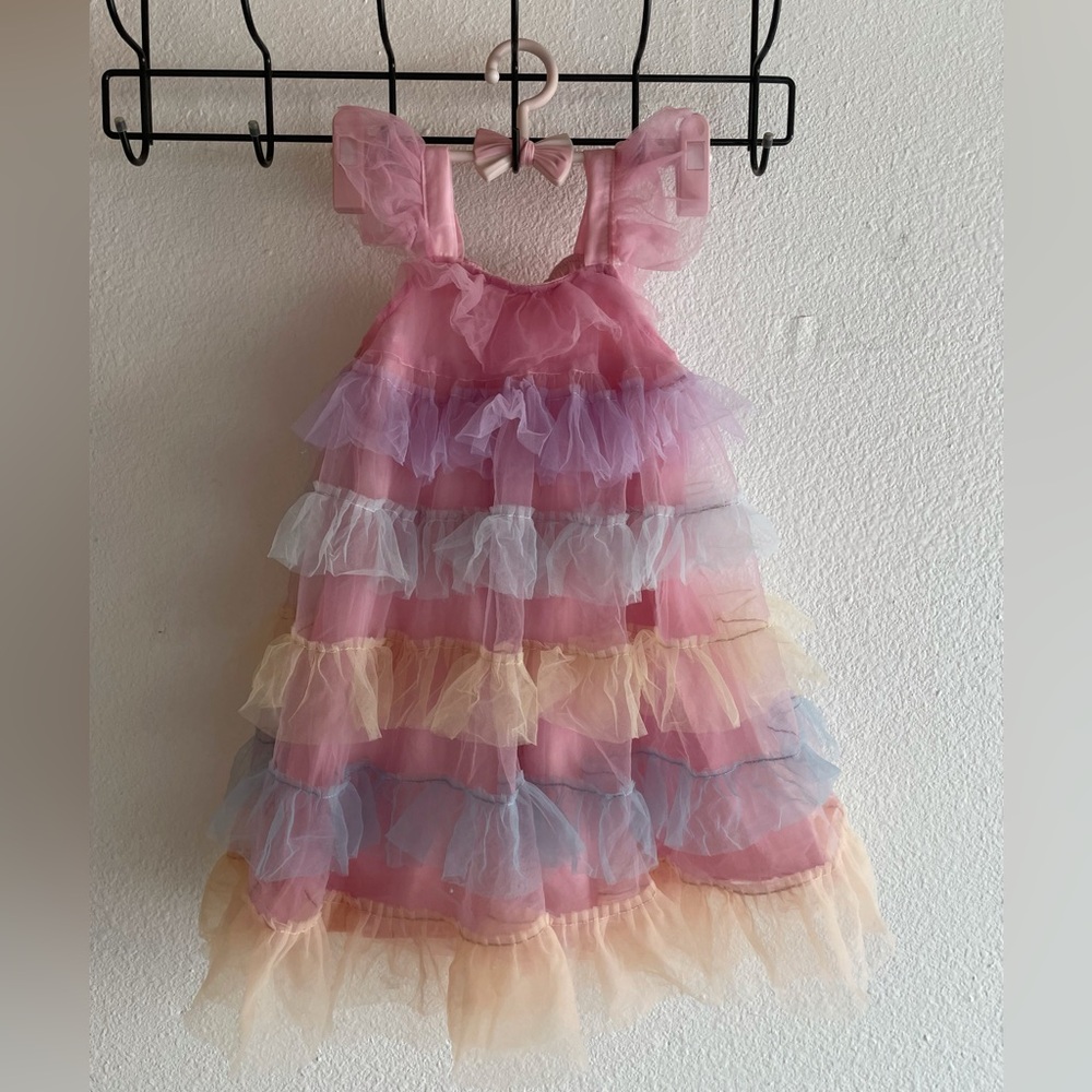 SHEIN Multicolor Layered Ruffle Dress